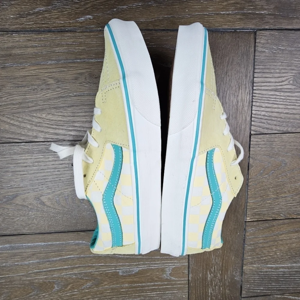 Vans Sk8-Low Checkerboard Banana Cream Sneakers, Men's Size 8.5, Women's 10
